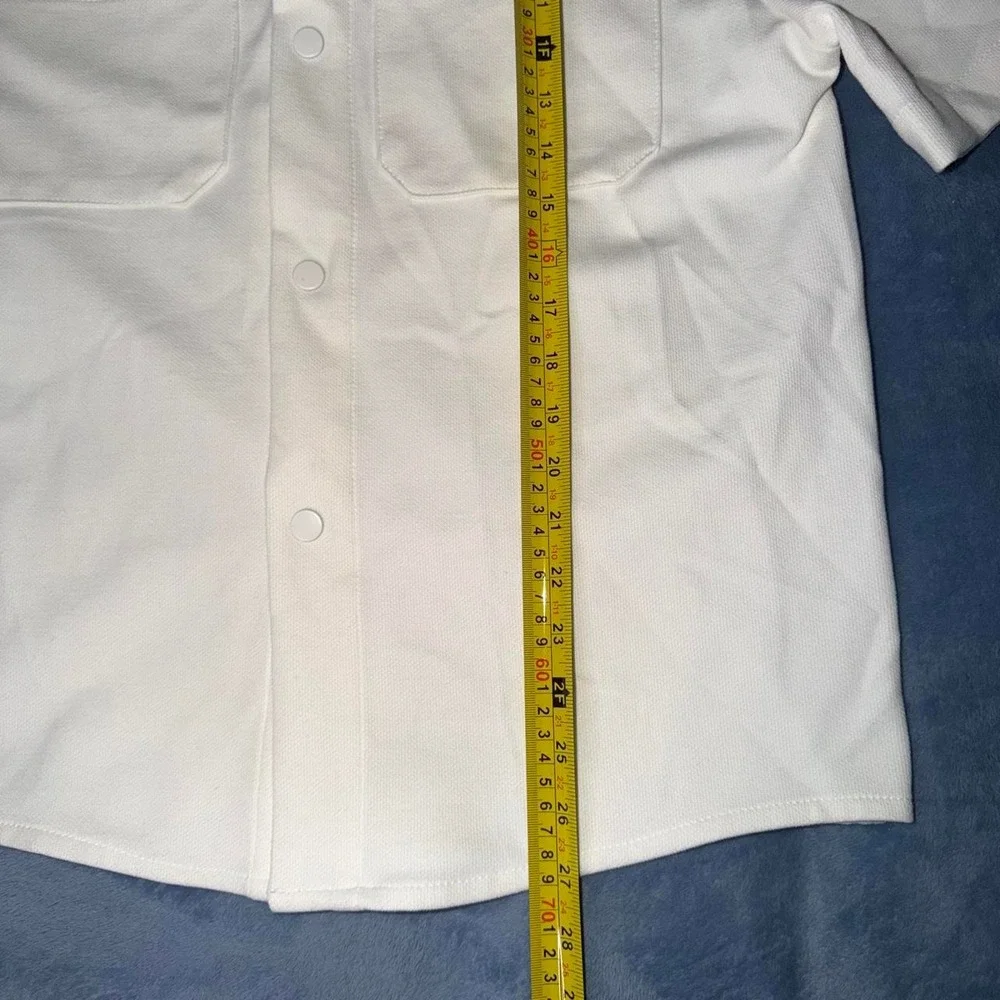 Zara White Short Sleeve Button Up Shirt